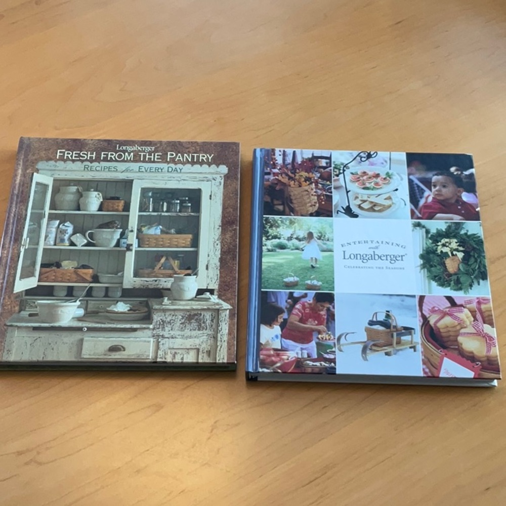 Longaberger Fresh From The Pantry and Entertaining with Longaberger cook books.